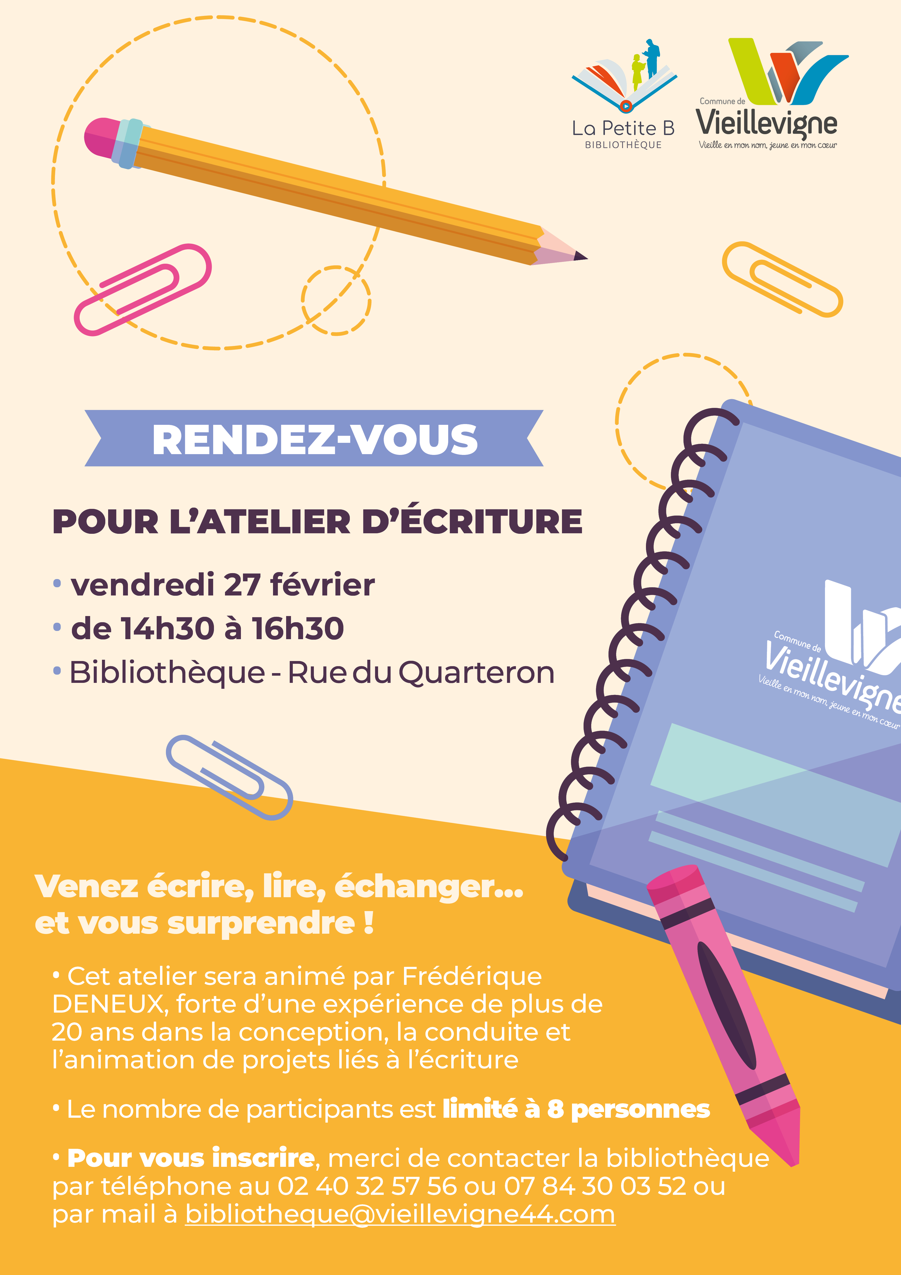 Couverture de Atelier &eacute;criture mensuel f&eacute;vrier 2026