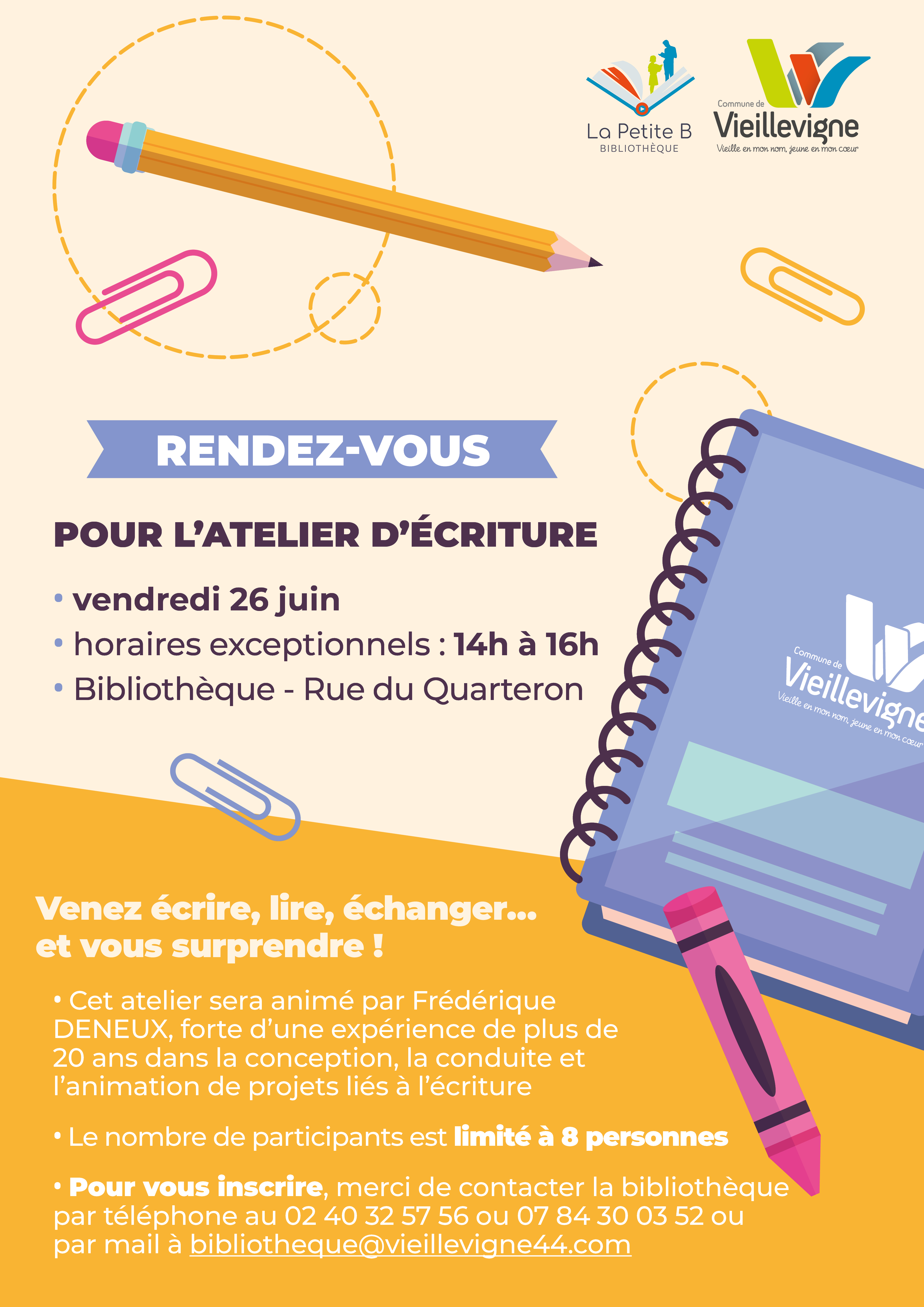 Couverture de Atelier &eacute;criture mensuel juin 2026