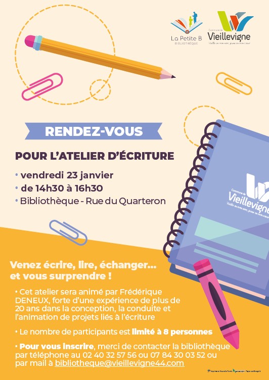 Couverture de Atelier écriture mensuel janvier 2026